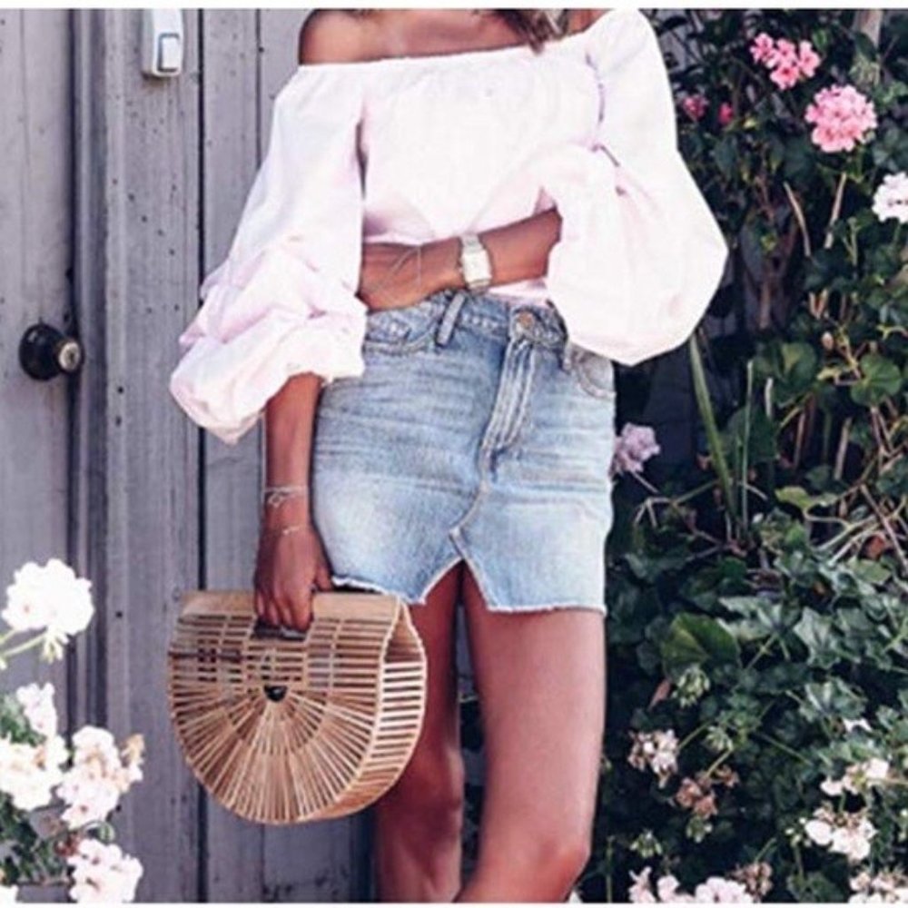 Structured Arc Bamboo Beach Handbag Blogger Fav